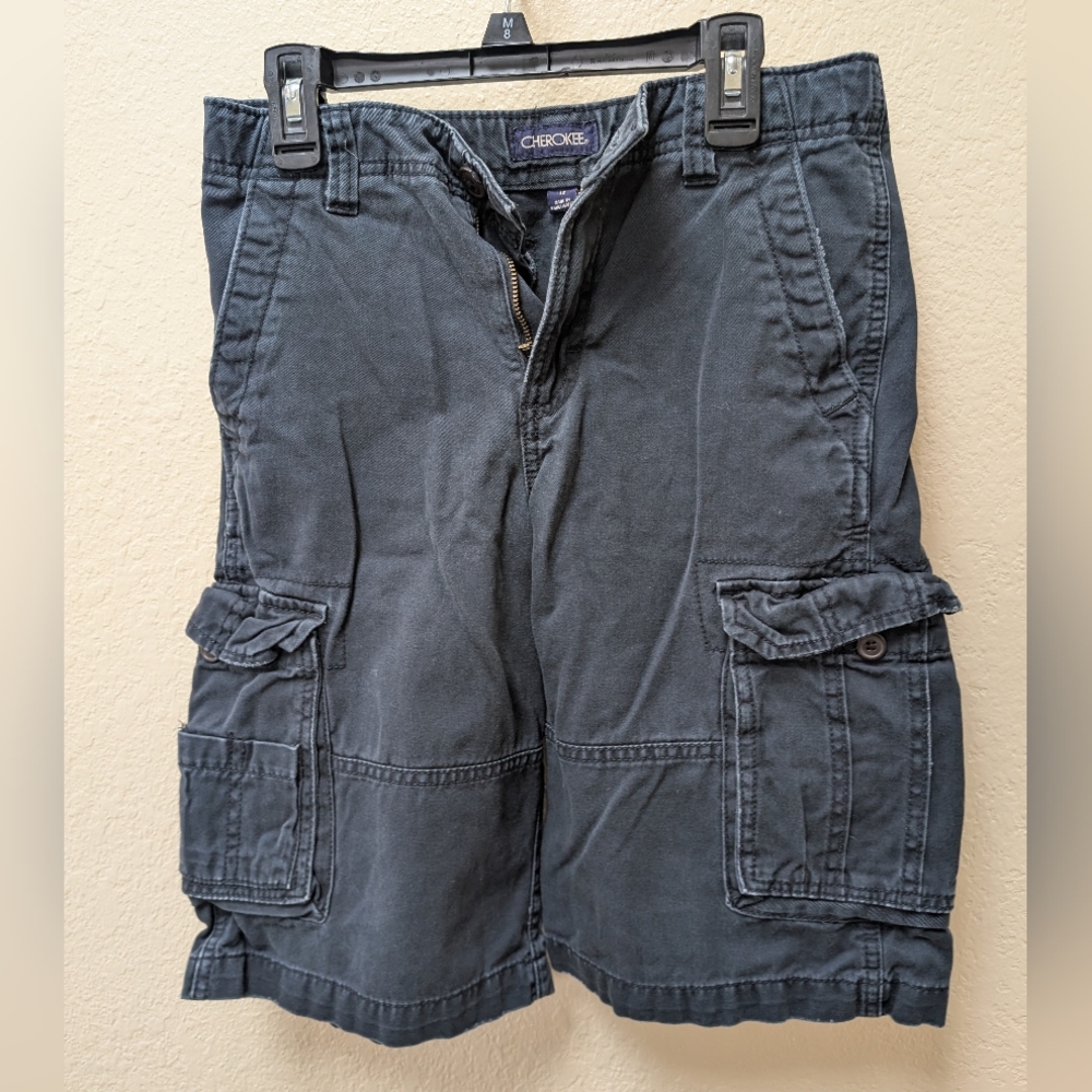 Boys Navy Cherokee Cargo Shorts. 100% Cotton. Size 12